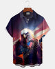 Alohadaddy® Holiday Independence Day Print Art Button Pocket Cardigan Men's Short Sleeve Shirt