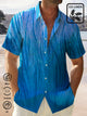 Alohadaddy Black Linen Vintage Stripe Print Chest Bag Linen Shirt Plus Size Shirt