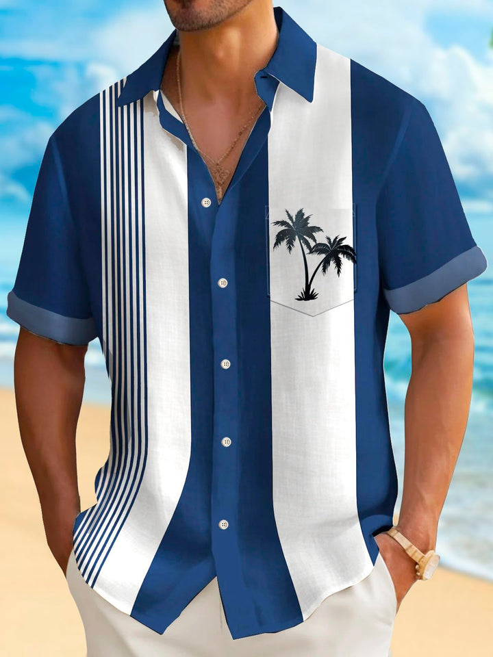 Alohadaddy Vintage Coconut Bowling Print Men&