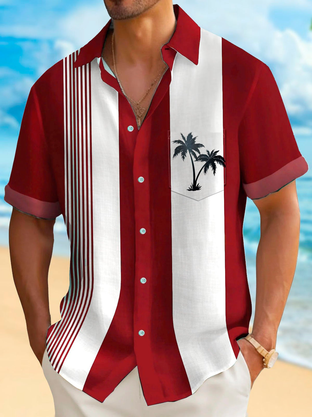 Alohadaddy Vintage Coconut Bowling Print Men&