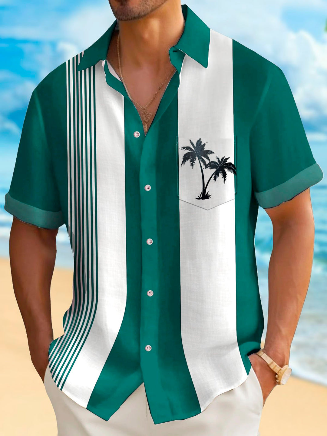 Alohadaddy Vintage Coconut Bowling Print Men&