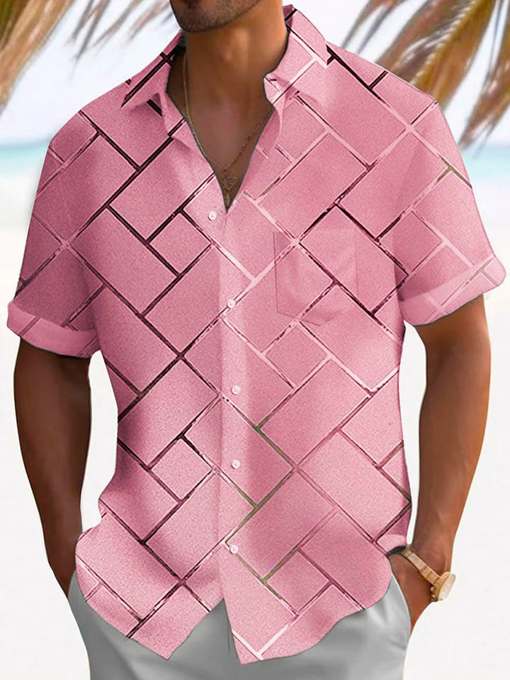 Alohadaddy Retro Geometric 3D Tech Print Men&