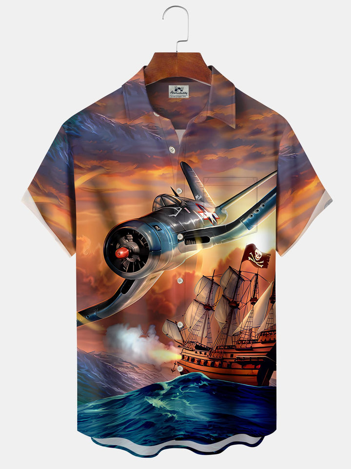 Alohadaddy Vintage Sailing Ship Fighter Men&