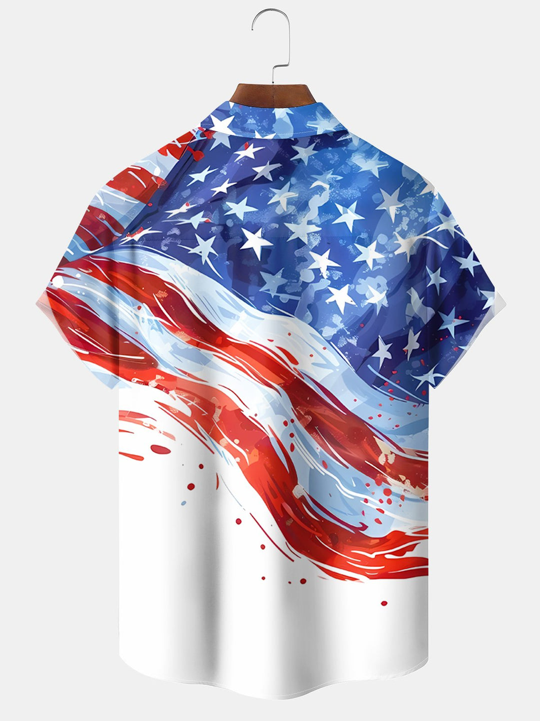 Alohadaddy Holiday American Flag Independence Day Pocket Shirt