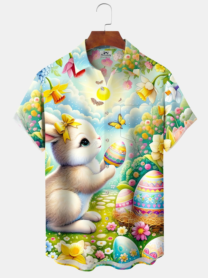Alohadaddy Holiday Vintage Easter Egg Bunny Cartoon Shirt
