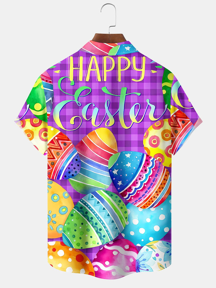 Alohadaddy Holiday Vintage Plaid Easter Egg Happy Easter Cartoon Shirt