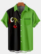 Men's Creative Christmas Stitching Striped Shirt With Pockets