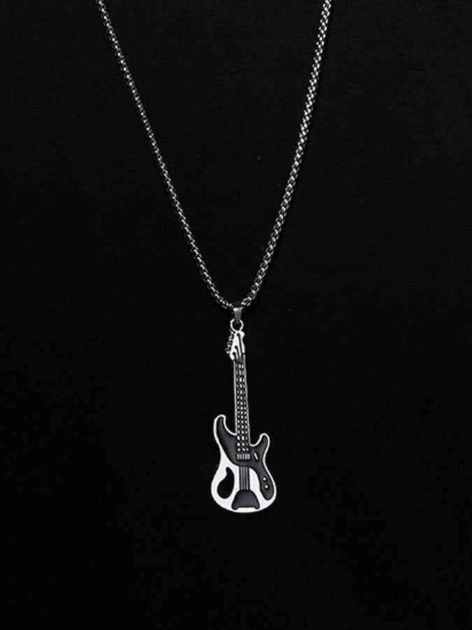 Rock Personality Hip Hop Guitar Pendant Necklace