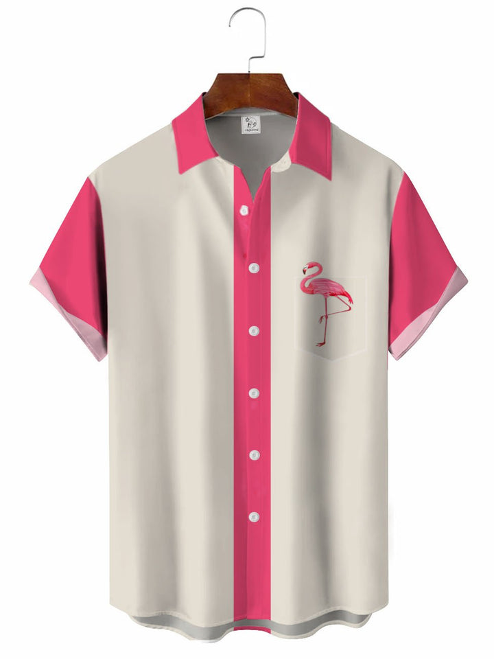 T-shirt de bowling flamant rose pour homme pour la Saint-Valentin