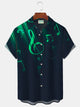 Alohadaddy  Casual Musical Note Light And Shadow Men's Music Party Plus Size Aloha Art Shirts