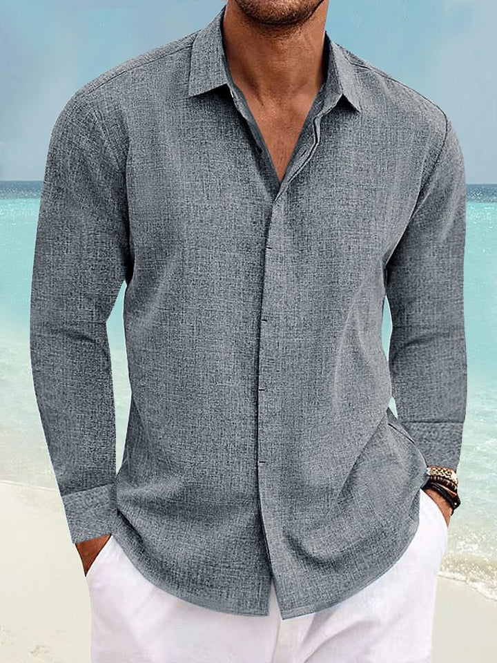 Alohadaddy Basic Cotton Linen Plain Men&