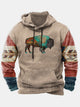 Alohadaddy Vintage Aztec Ethnic Print Beach Men's Oversized Stretch Drawstring Hoodies