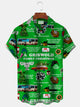 Alohadaddy Christmas Red Men's Hawaiian Shirt Stretch Aloha Pocket Cartoon Camp Shirts