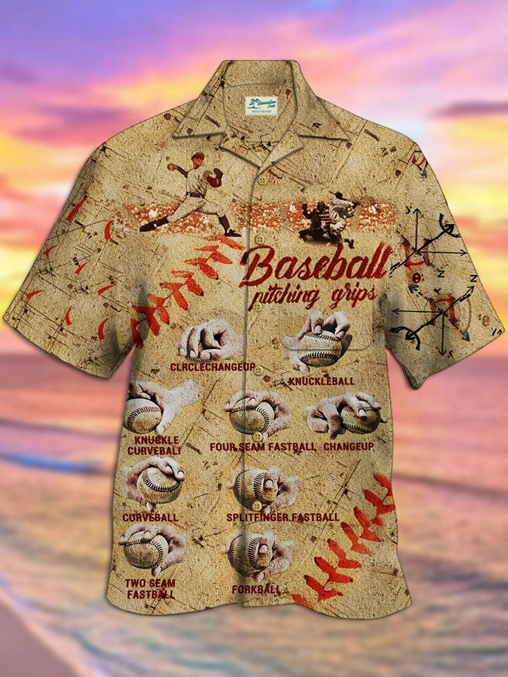 Alohadaddy 50‘s Retro Khaki Baseball Shirts Stretch Camp Pocket Button Up Shirts Big Tall