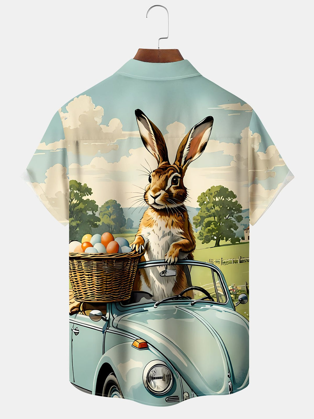 Alohadaddy Holiday Vintage Biker Easter Egg Bunny Shirt