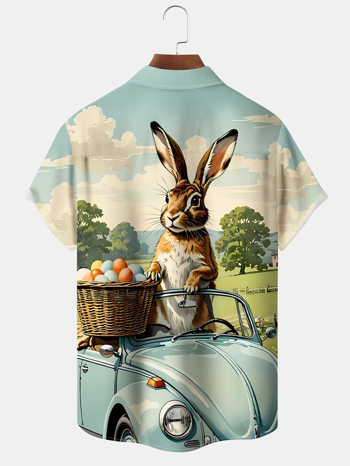 Alohadaddy Holiday Vintage Biker Easter Egg Bunny Shirt