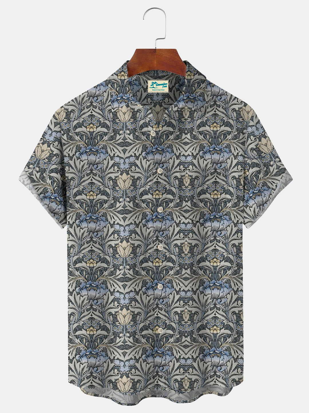 Alohadaddy Vintage Floral Light Gray Men&