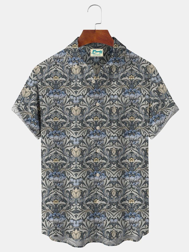 Alohadaddy Vintage Floral Light Gray Men&