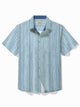Alohadaddy Basic Striped Men's Hawaiian Shirt Stretch Easy Care Pocket Camping Shirt Big Tall