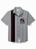 Alohadaddy Holiday Memorial Day Men's American Flag Soldier Print Bowling Shirt Easy Care Camping Pocket Shirt Big Tall