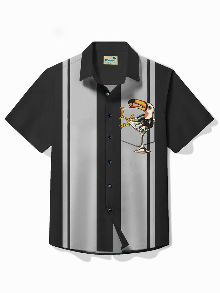Camisa hawaiana con estampado de dibujos animados de pájaros y bolos retro de Alohadaddy, camisa de fiesta de talla grande