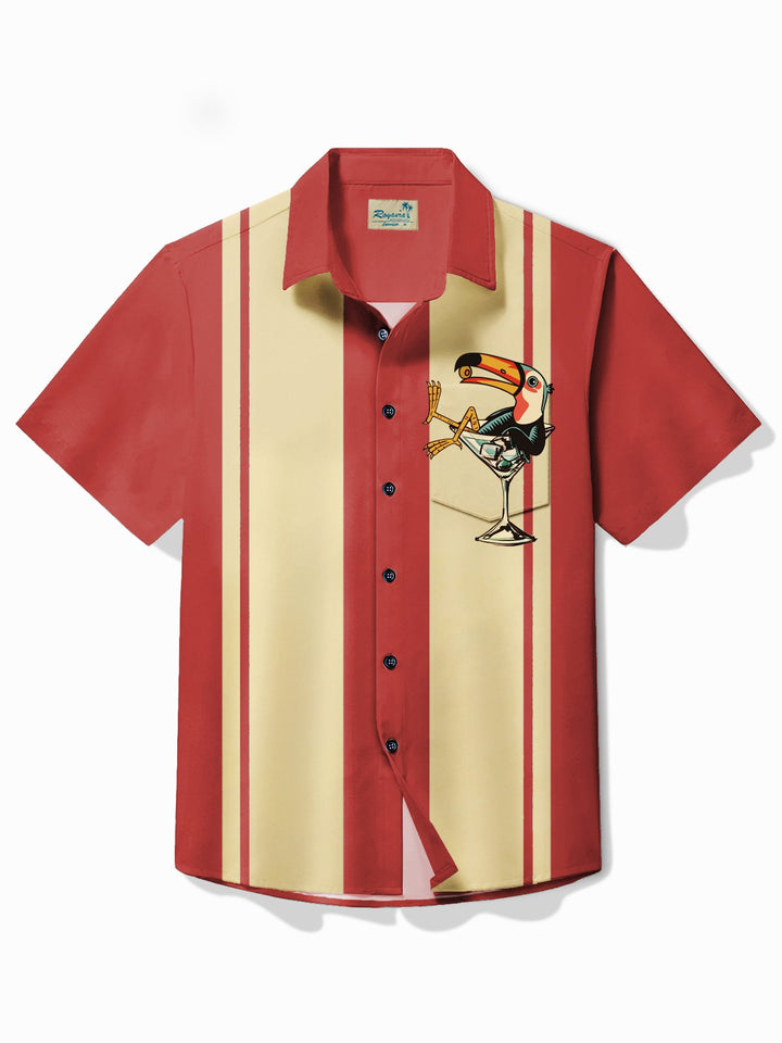 Camisa hawaiana con estampado de dibujos animados de pájaros y bolos retro de Alohadaddy, camisa de fiesta de talla grande