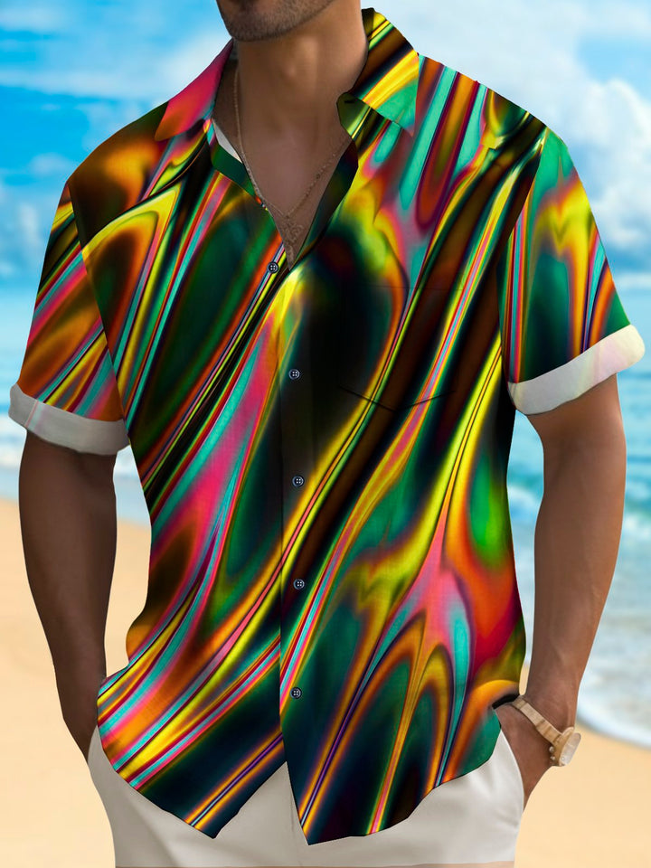 Alohadaddy Vintage 60s Psychedelic Textured Print Men&