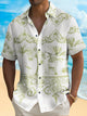 Alohadaddy Vintage Palm Tree Print Chest Pocket Shirt Plus Size Men's Shirt