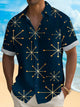 Alohadaddy Vintage Geometric Starburst Print Chest Pocket Shirt Plus Size Men's Shirt