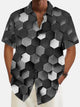 Alohadaddy Vintage Geometric Print Chest Pocket Shirt Plus Size Men's Shirt