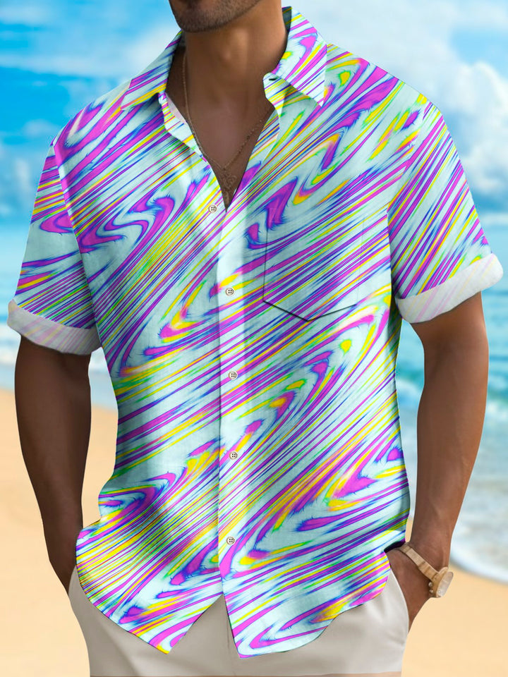 Alohadaddy Vintage 60s Psychedelic Textured Print Men&