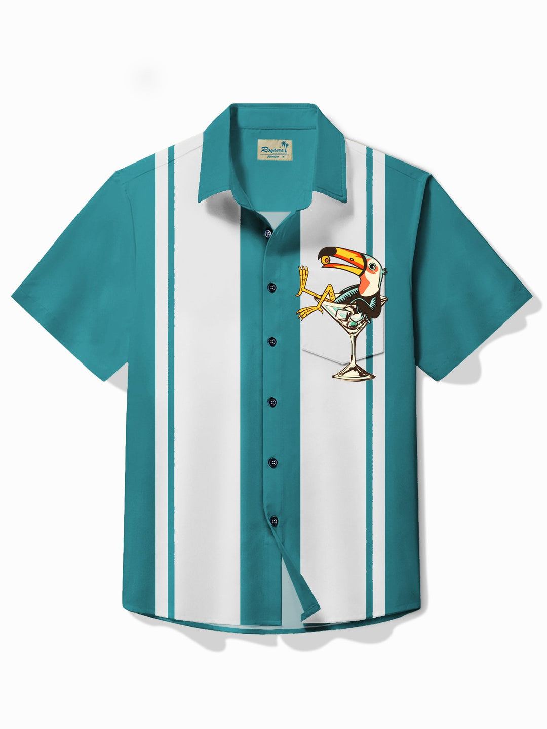 Camisa hawaiana con estampado de dibujos animados de pájaros y bolos retro de Alohadaddy, camisa de fiesta de talla grande