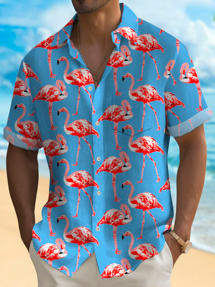 Alohadaddy Hawaiian Flamingo Print Men&
