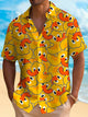 Alohadaddy Hawaiian Duck Print Men's Button Pocket Short Sleeve Shirt
