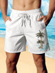 Alohadaddy Hawaiian Coconut Tree Print Men's Beach Shorts