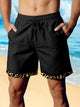 Alohadaddy Basic Gold Pattern Patchwork Printed Men's Beach Shorts