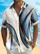Alohadaddy Vintage Abstract Gradient Textured Print Chest Pocket Shirt Plus Size Men's Shirt Big Tall