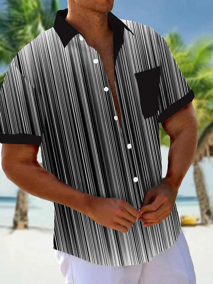 Alohadaddy Retro Striped Gradient Print Men&