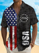 Alohadaddy Independence Day 1776 Men's Holiday Shirt Stretch Quick Dry Camp Pocket Shirt Big Tall