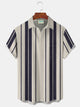 Alohadaddy Vintage Bowling Stripe Print Chest Pocket Men's Tall Shirt Big Tall