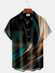 Alohadaddy Vintage Ombre Print Chest Pocket Men's High Shirt Big Tall
