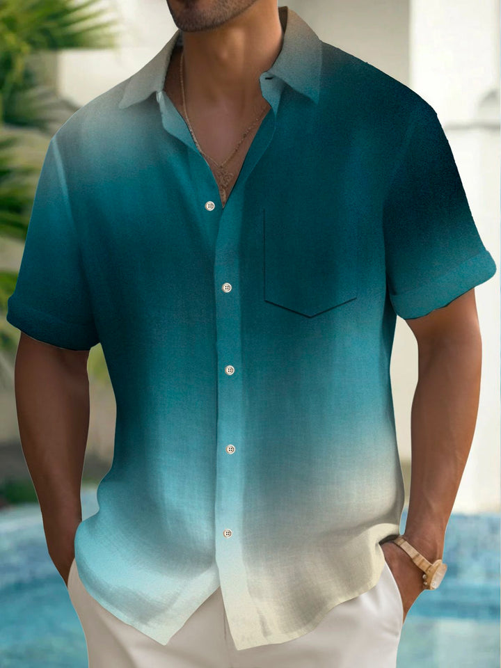 Alohadaddy Vintage Gradient Print Chest Pocket Men&