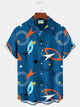 Alohadaddy Vintage Geometric Print Chest Pocket Men's Tall Shirt Big Tall