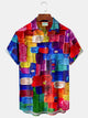Alohadaddy Vintage Geometric Art Print Chest Bag Men's Tall Shirt Big Tall