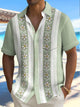 Alohadaddy Vintage Bowling Floral Stripe Print Chest Pocket Men's Tall Shirt Big Tall
