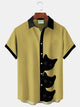 Alohadaddy Vintage Cat Print Chest Pocket Men's Tall Shirt Big Tall