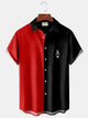 Alohadaddy Vintage Playing Card Print Chest Pocket Men's Tall Shirt Big Tall