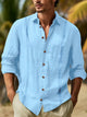 Camisa básica de manga larga con botones lisos para hombre de Alohadaddy, tallas grandes y altas