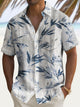 Alohadaddy Beach Vacation Men's Hawaiian Shirt Bamboo Print Pocket Camping Shirt Big Tall