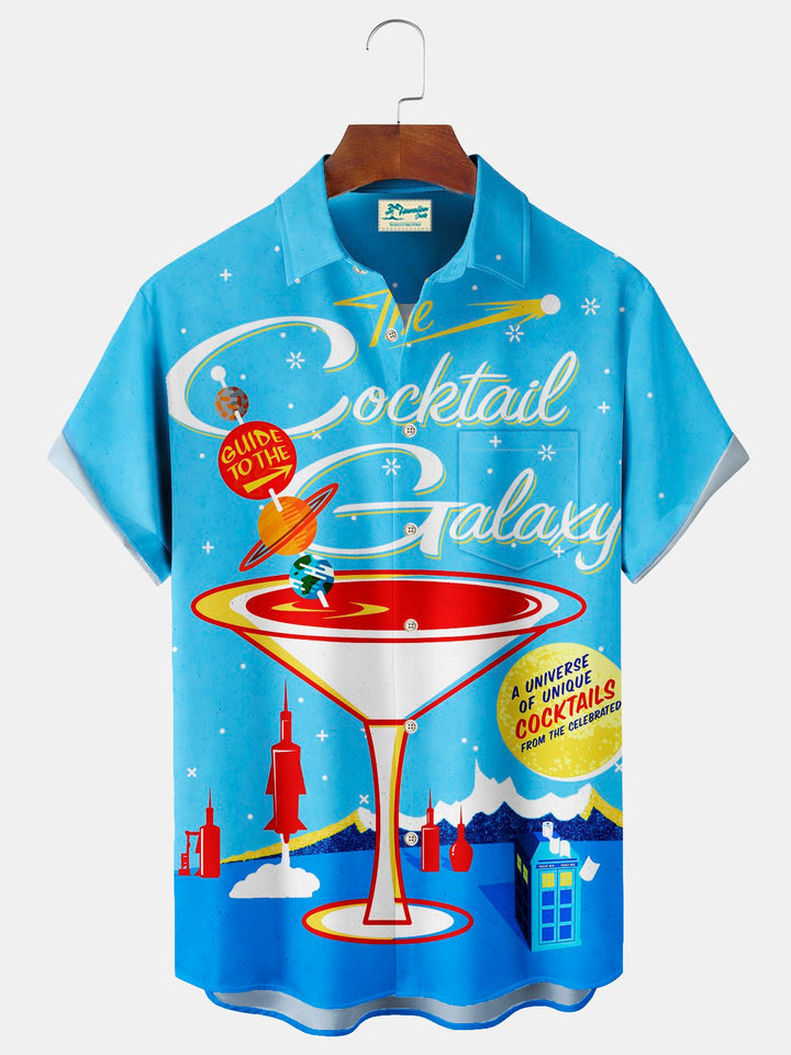 Alohadaddy Vintage Cocktail Art Print Chest Pocket Men&